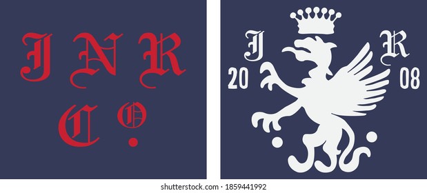 Diseño de letreros de dragón para camisetas 