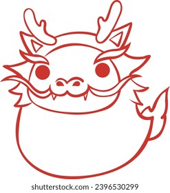 Dragon sign doodle illustration for decoration on Chinese new year festival and oriental art style.