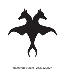 Dragon silhouette, Dragon head, dragon wings silhouette