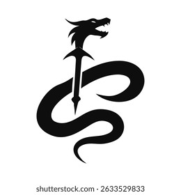 Dragon silhouette, Dragon head, dragon wings silhouette