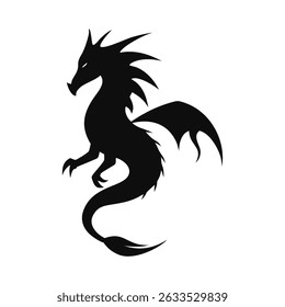 Dragon silhouette, Dragon head, dragon wings silhouette