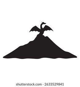 Dragon silhouette, Dragon head, dragon wings silhouette