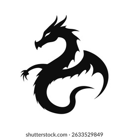 Dragon silhouette, Dragon head, dragon wings silhouette