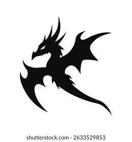 Dragon silhouette, Dragon head, dragon wings silhouette