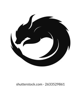 Dragon silhouette, Dragon head, dragon wings silhouette