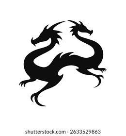 Dragon silhouette, Dragon head, dragon wings silhouette
