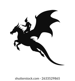 Dragon silhouette, Dragon head, dragon wings silhouette