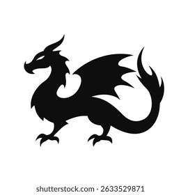 Dragon silhouette, Dragon head, dragon wings silhouette
