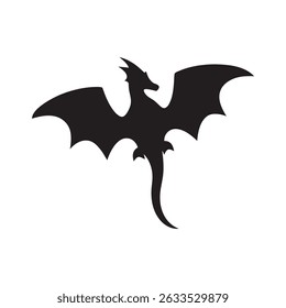 Dragon silhouette, Dragon head, dragon wings silhouette