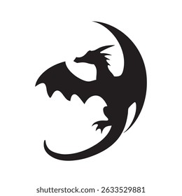 Dragon silhouette, Dragon head, dragon wings silhouette