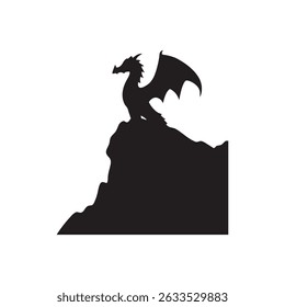 Dragon silhouette, Dragon head, dragon wings silhouette