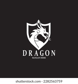 Dragon Silhouette Icon Symbol Vector Illustration