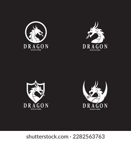 Dragon Silhouette Icon Symbol Vector Illustration