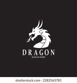 Dragon Silhouette Icon Symbol Vector Illustration