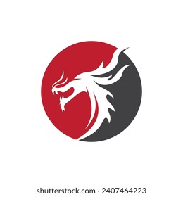 Dragon Silhouette Icon Symbol Vector Illustration