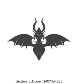 Dragon Silhouette Icon Symbol Vector Illustration