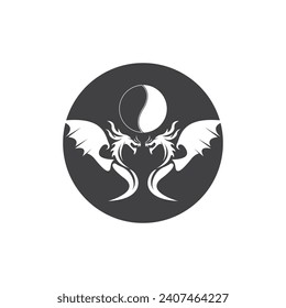 Dragon Silhouette Icon Symbol Vector Illustration