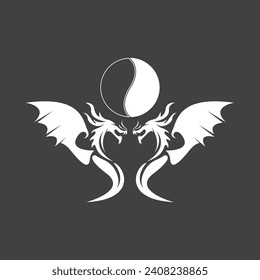 Dragon Silhouette Icon Symbol Vector Illustration