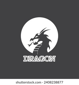 Dragon Silhouette Icon Symbol Vector Illustration