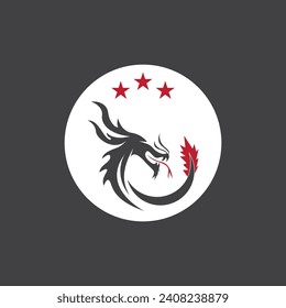 Dragon Silhouette Icon Symbol Vector Illustration