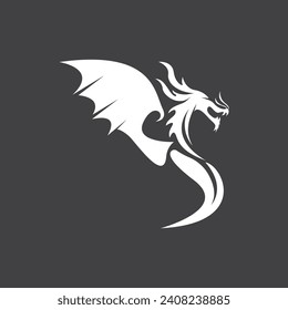 Dragon Silhouette Icon Symbol Vector Illustration