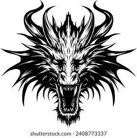 Dragon silhouette – ideal for tattoos, logos, and t-shirt designs. Versatile and powerful, it brings a distinct character to your creative projects.