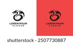 dragon silhouette, dragon logo design, vector
