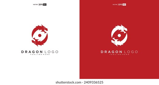 dragon silhouette logo design. Dragon vector illustration