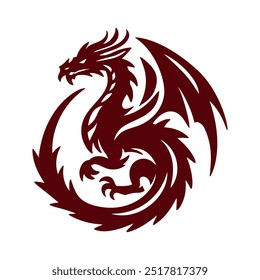 Dragon silhouette logo design. Dragon vector illustration