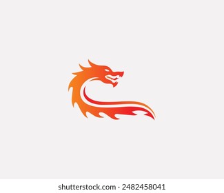 Dragon silhouette logo icon design vector template.