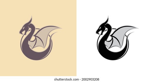 a dragon silhouette logo spreading its wings perfect for an esports team or game development company logo 