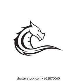 dragon silhouette logo template outline
