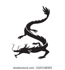 dragon silhouette logo template vector illustration.