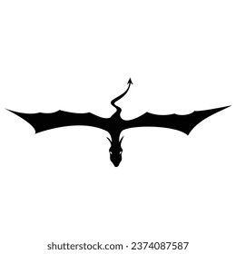 dragon silhouette logo template vector illustration. mythology monster sign and symbol.