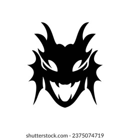 ilustración vectorial de la plantilla de logotipo de silueta de dragón. símbolo y signo monstruo de la mitología.