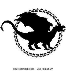 Dragon silhouette, Dragon, logo, vector, silhouette,  Dragon, animal, illustration, icon, sign, design, black, symbol, pet, love
