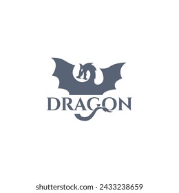 dragon silhouette logo vector design