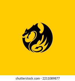 dragon silhouette logo vector graphic