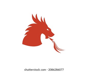 dragon silhouette logo vector illustration