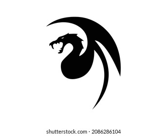 dragon silhouette logo vector illustration