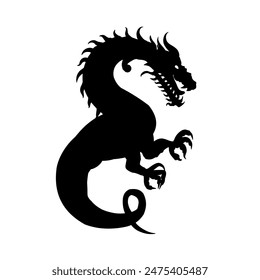 dragon silhouette, menacing juice vector illustration	