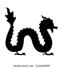 dragon silhouette on white background