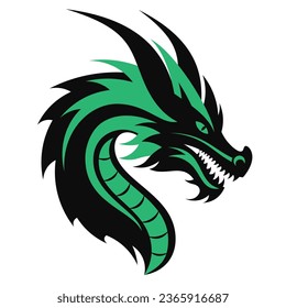 Dragon silhouette on white background, vector illustration of the symbol of 2024.