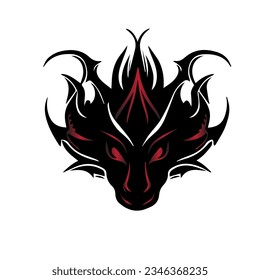 dragon silhouette with red eyes