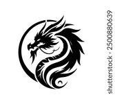 A Dragon silhouette vector illustration.