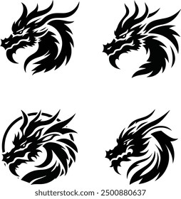 A Dragon silhouette vector illustration.