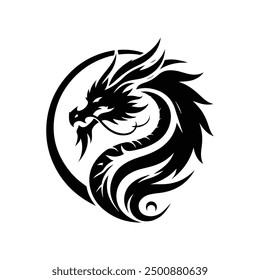 A Dragon silhouette vector illustration.