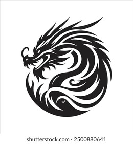 A Dragon silhouette vector illustration.