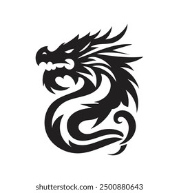 A Dragon silhouette vector illustration.