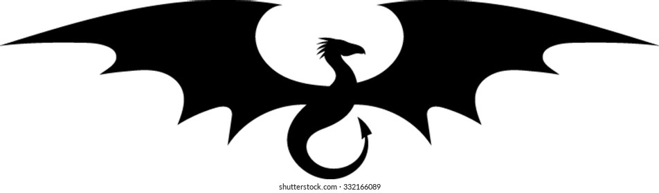 Dragon Silhouette Vector Illustration Stock Vector (Royalty Free ...